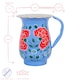 image 3 of BillyCan Hand-Painted Picnic Water Jug with 400ml Multicolour Cups - 1.7L - Carbon Peony