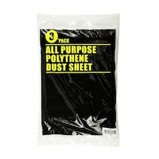 SupaDec 3 Piece Clear Plastic Dust Sheet - Transparent - One Size