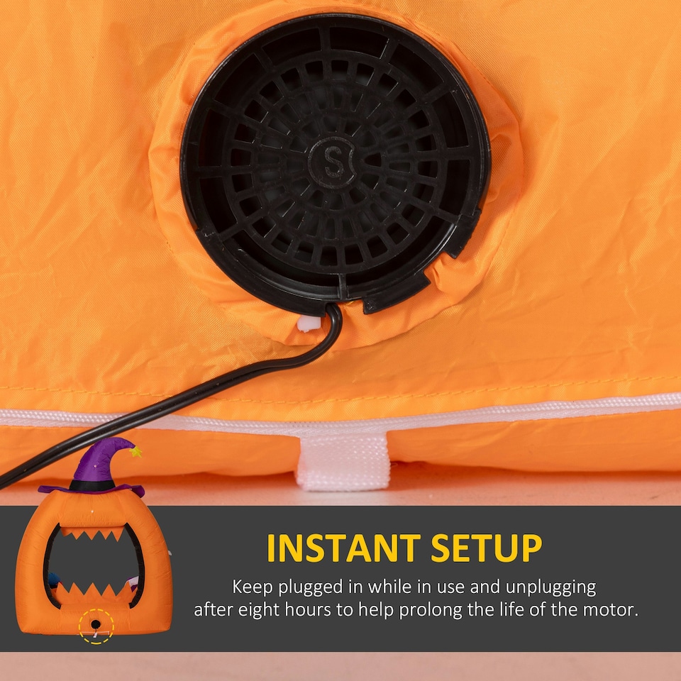 image 1 of Outsunny 4.9FT Tall Halloween Inflatable Pumpkin Archway w/ Cute Ghost
