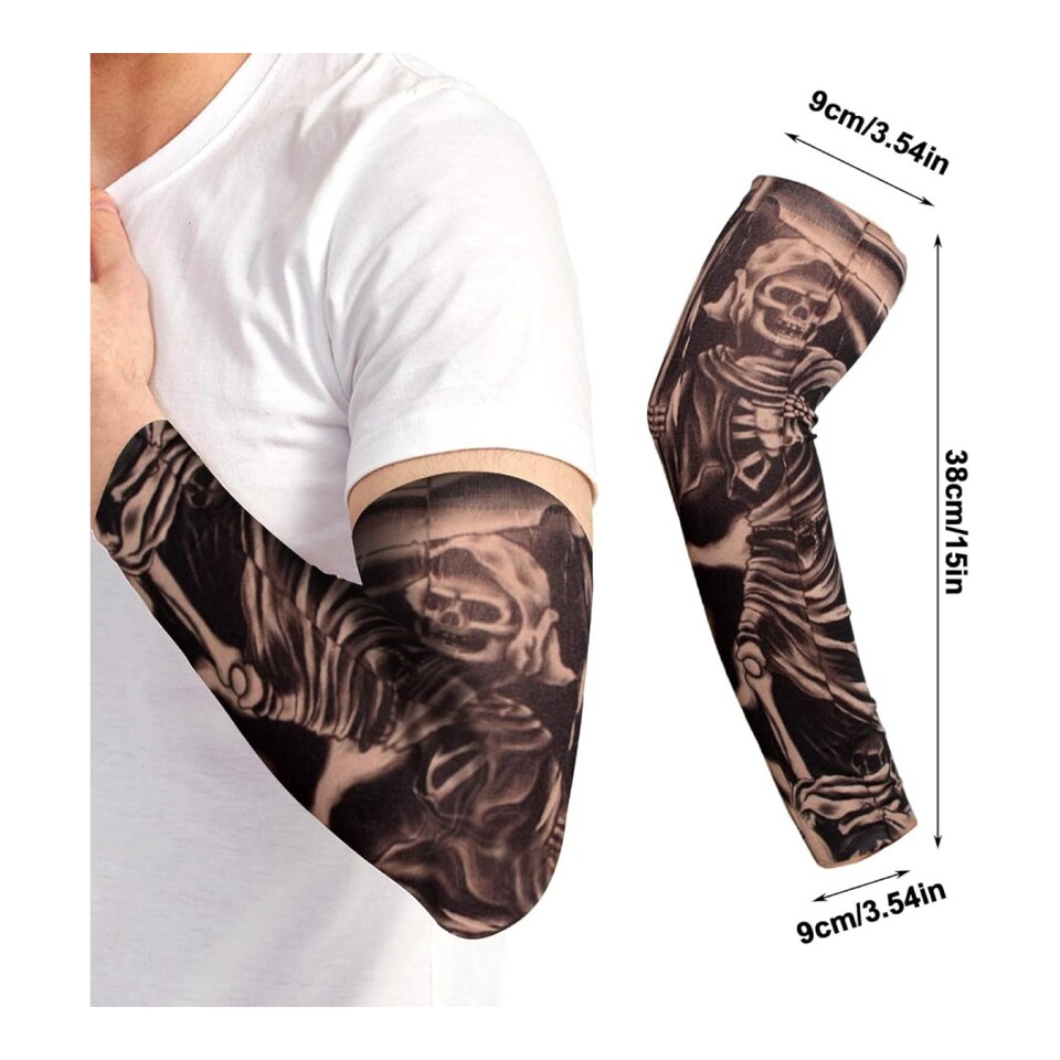 image 1 of Gladiator Accessory Set - 3 Pcs - Wig, Hammer & Tattoo Sleeves | Multi | One Size