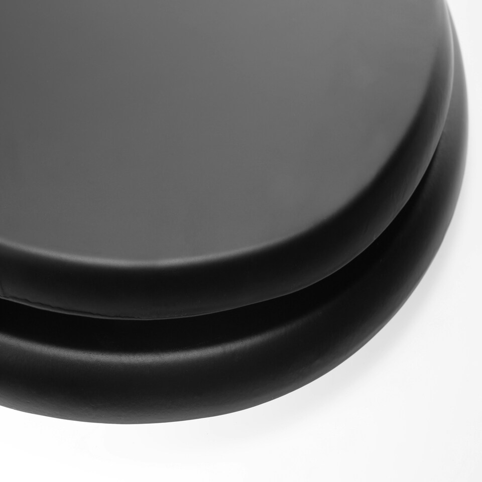 image 1 of Interiors By Premier Oval Shape Matte Black Toilet Seat, Soft Close Toilet Lid With Zinc Fixings, Modern WC Seat For Bathroom