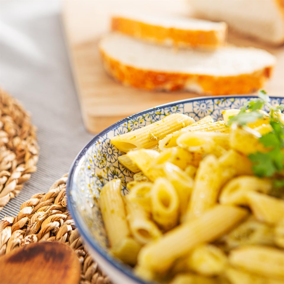 image 1 of Nicola Spring Hand-Printed Pasta Bowls - 22cm - Navy - Pack of 6 | Blue | Blue