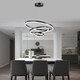image 2 of Living and Home Modern 3-Ring Aluminum LED Pendant Light | Black