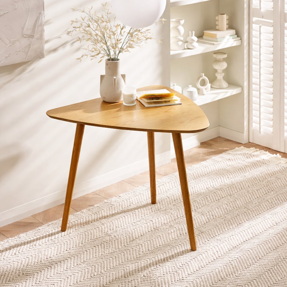 image 1 of Athena Light Oak Triangular 3 Seater Dining Table