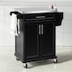 image 3 of SoBuy Kitchen Island Cart on Wheels with Drawer & 2 Doors, Black/Silver, 31.5x18.1x35.4 inches, 21 kg - FKW110-SCH