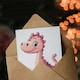 image 3 of Cute Pink Dinosaur Cartoon Kids Girl Boy Child Baby Birthday Card