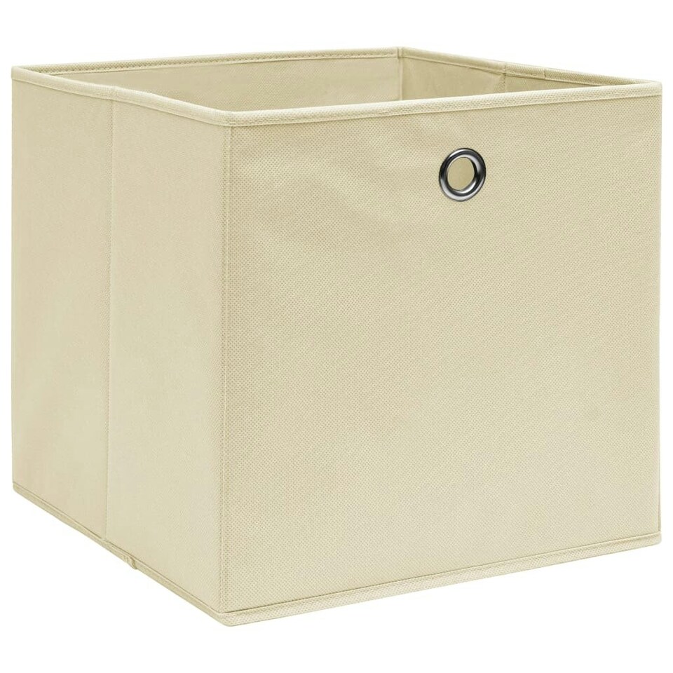 Storage Boxes 4 pcs Nonwoven Fabric 28x28x28 cm Cream Tesco Groceries