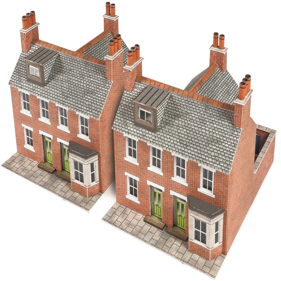 image 1 of Metcalfe Red Brick Terraced Houses (2) Card Kit