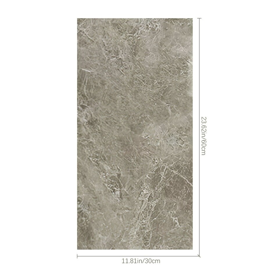 image 1 of Living and Home 10 Pcs Peel and Stick Marble Wall Tile, Dark Grey