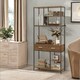 image 7 of Industrial Bookcase With 2 Large Drawers and Shelves Brown Brown | One Size