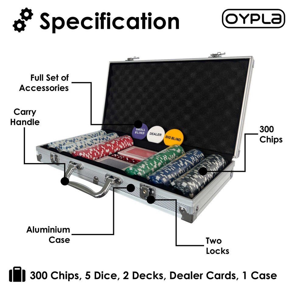 image 1 of Poker Set - 300 Piece Complete With Casino Style Case