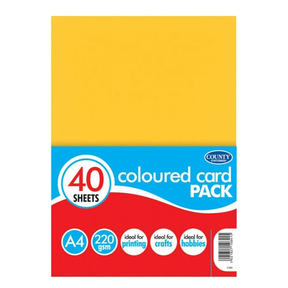 image 1 of 40 A4 Coloured Cards 220gsm