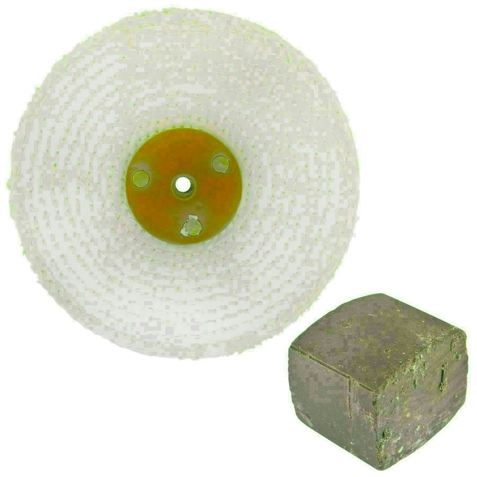 image 1 of Coarse Sisal Fast Cut Buffing Polishing Mop 6" x 1.5" 3 Row With Compound 250g