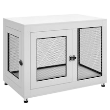 PawHut Pet Crate End Table w/ Soft Washable Cushion for Lage Medium Small Dogs