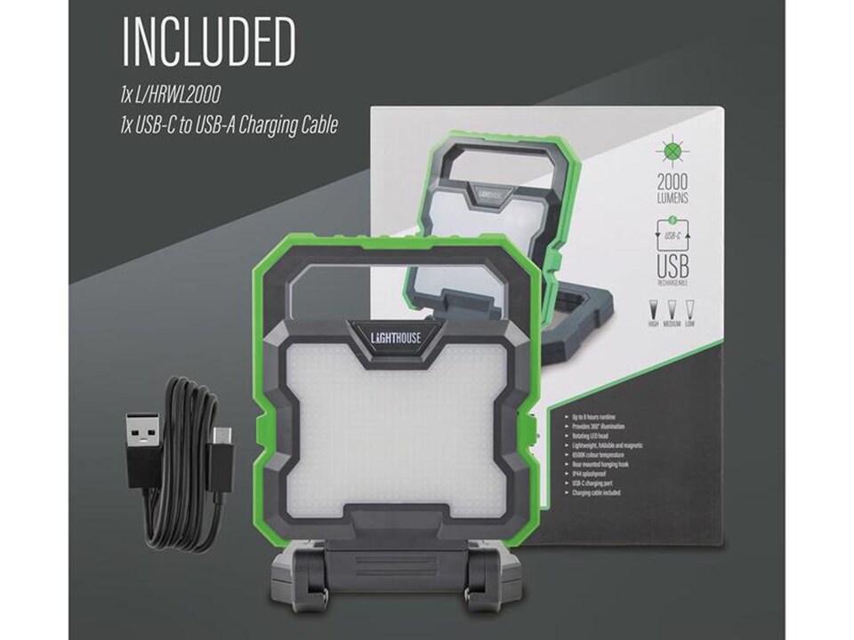 image 1 of Lighthouse Rechargeable Work Light 2000 Lumens