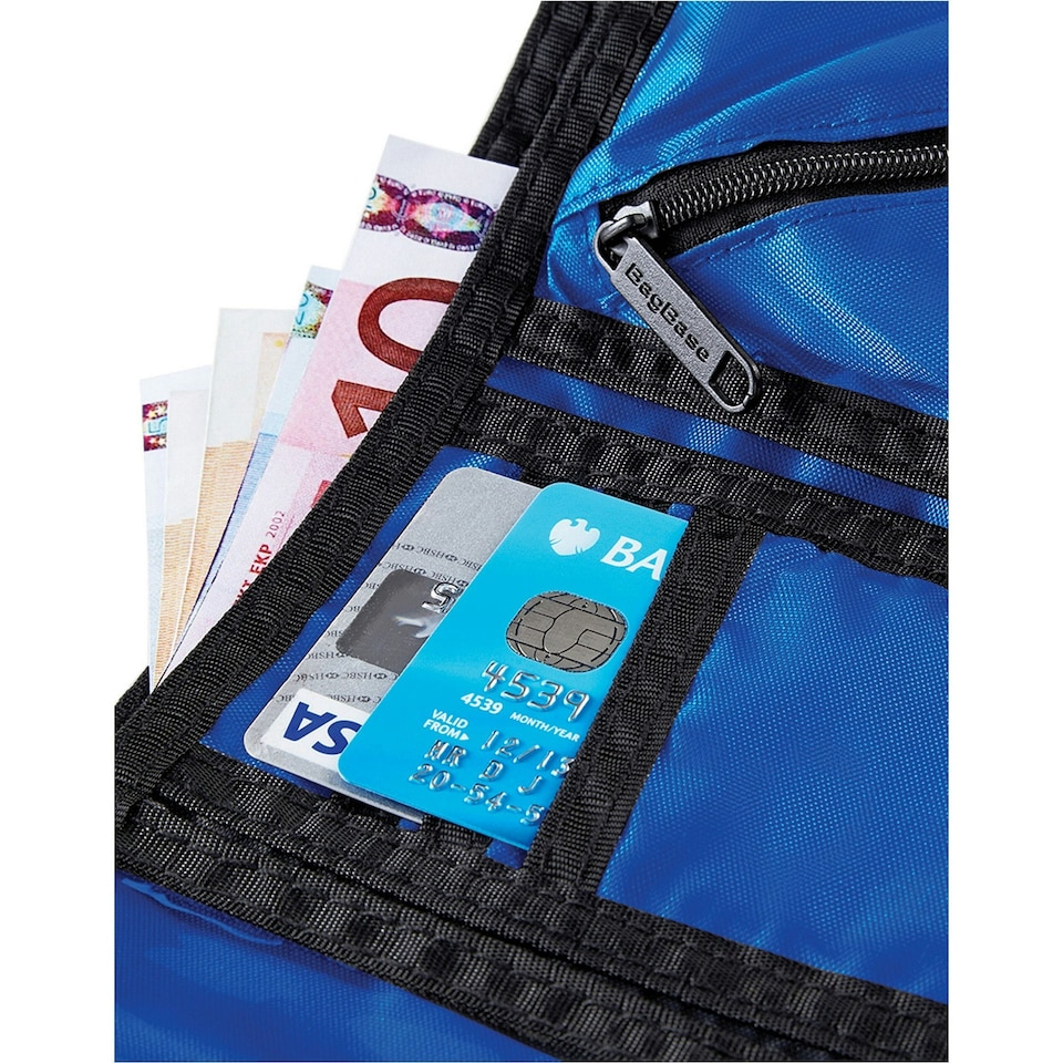 image 1 of Bagbase Knitted Ripper Wallet - Bright Royal Blue - One Size