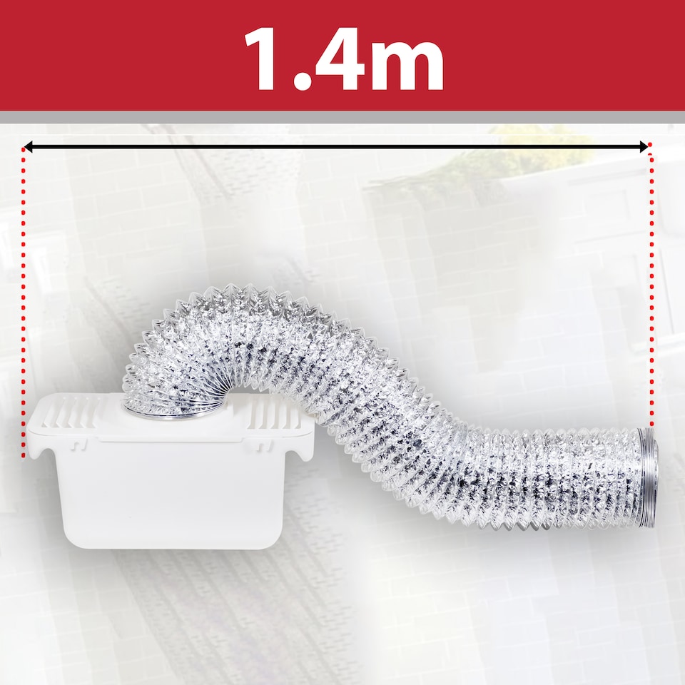 image 1 of SPARES2GO Tumble Dryer Vent Kit for Hotpoint Indesit Aluminium Hose + 3 x Adaptor 1.4m