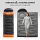 image 4 of Outsunny Sleeping Bag for Adults, Lightweight & Compact Sleeping Bag | Grey | Grey | 215 x 75 x 10 cm