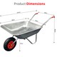 image 2 of Heavy Duty 65L Galvanised Metal Wheelbarrow Home Garden Cart or Tyre - 100Kg