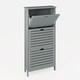 image 2 of Bergen Three Tier Shoe Cabinet | Grey | Grey