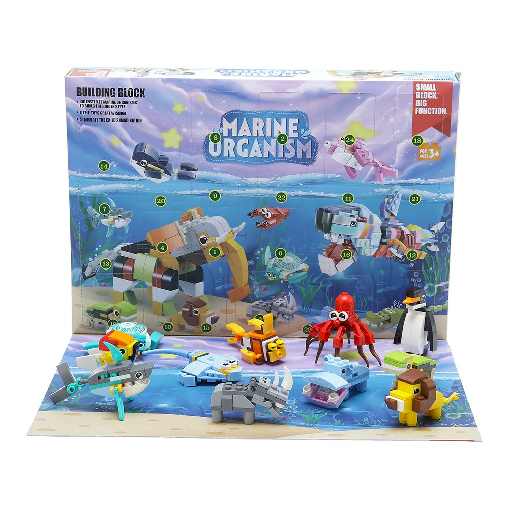 Living and Home Christmas Advent Calendar Marine Building Block Blind Box