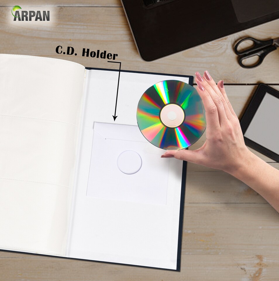 image 1 of ARPAN Designer Photo Album 6"x4" (10x15cm) for 300 Photos – Large Slip In Case Photo Album with Front Window Cover