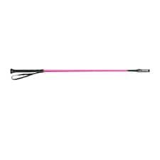 Shires Threaded Leather Horse Riding Whip - Raspberry - 26in