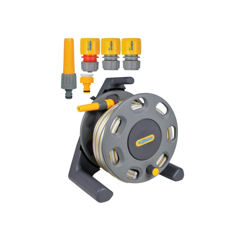 Hozelock Freestanding Compact Hose Reel - Multi Colour - + 25 Metres of 12.5mm Hose | Multi