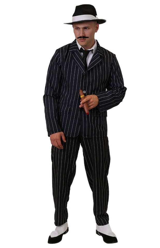 image 1 of Pinstripe 1920's Gangster Costume | Multi | S
