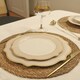 image 5 of Jaswely Collection Porcelain Dinner Plates, Set of 6 (Sand Beige)