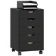 image 1 of HOMCOM 5 Drawer Filing Cabinet, Vertical Under Desk File Storage with Wheels for Home Office, Black