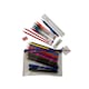 image 1 of Stationery Filled Purple Zip 8x5" Pencil Case with Colouring Pencils