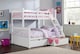 image 2 of White Triple Bunk Bed Sonic Single Over Double 3 Sleeper with Storage Drawers | White | White | Double | 1
