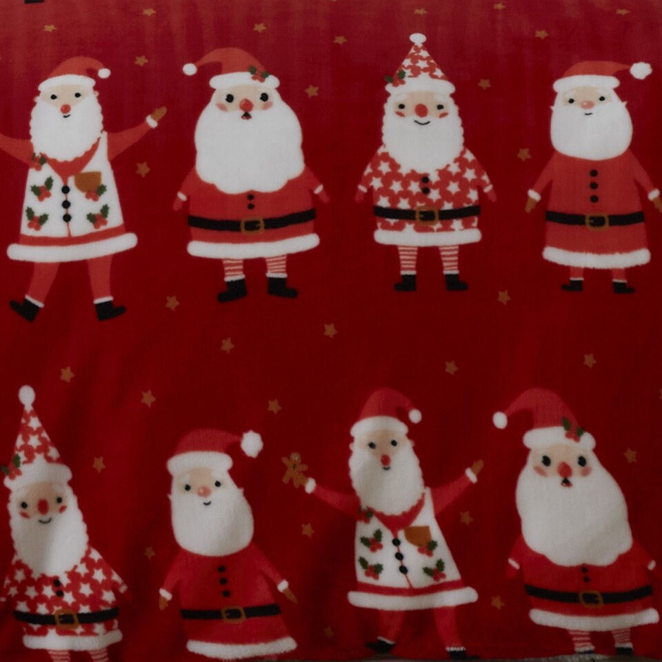 image 1 of Bedlam Jolly Santa Duvet Cover Set Red