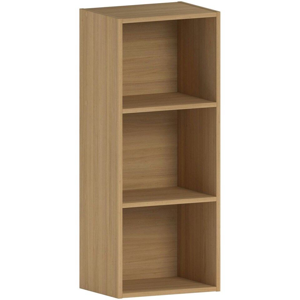 image 1 of Vida Designs Oxford 3 Tier Cube Bookcase Display Storage, Oak