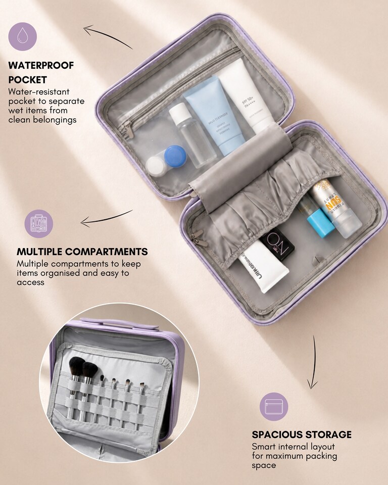 image 1 of Premium 100% Makrolon PC 2 PCS Suitcase Set | Vanity + Cabin Luggage