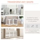 image 3 of PawHut Foldable Wooden Pet Gate w/ 3 Panels 2 Support Feet for Small Dogs White