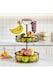 image 4 of Living and Home 2-Tier Fruit Basket with Hangers and Wooden Handle
