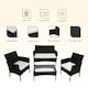 image 3 of Alivio 4 Piece Rattan Sofa Set Patio Furniture with Coffee Table Weather Resistant UV Protected Cushions for Indoor Outdoor Use | Black | 1