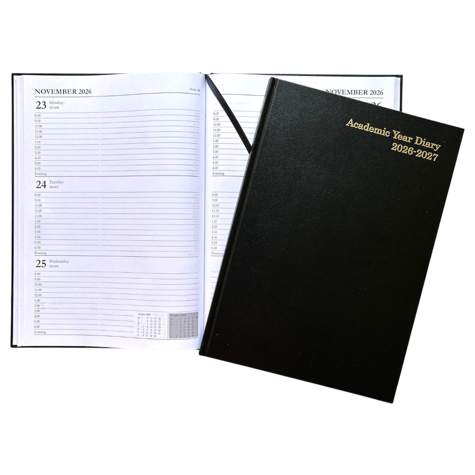 image 1 of Janrax 2026-2027 A4 Week To View Black Academic Diary