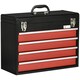 image 1 of DURHAND Lockable 2/3/4 Drawer Tool Chest w/ Ball Bearing Slide Drawer Black