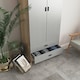 image 2 of 2-Door 2-Drawer Wardrobe with Storage Shelf, and Hanging Space - 180x75x46cm | Brown | Oak & Grey | 1