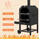 image 5 of Outsunny Outdoor Pizza Oven Charcoal Grill with Rain Cover, Shelf and Wheels
