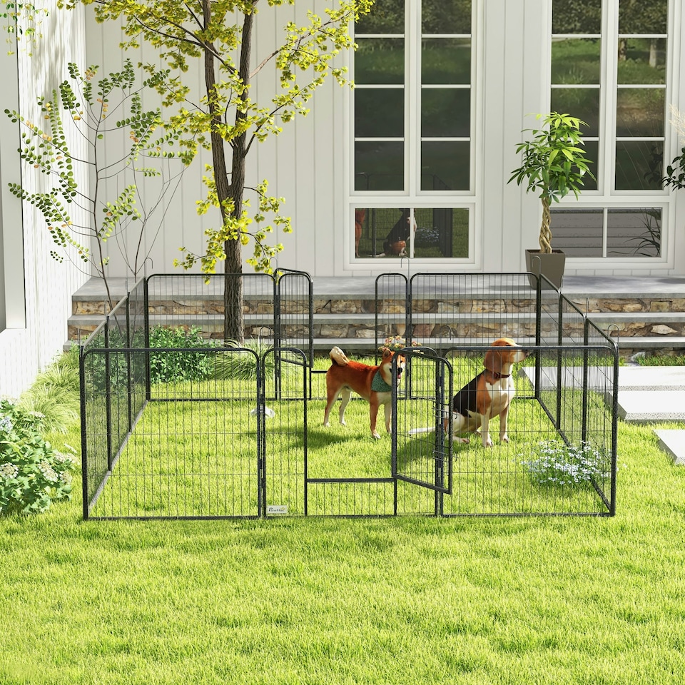 image 1 of Heavy Duty Puppy Play Pen, 12 Panels Pet Exercise Pen, for Indoors, Outdoors