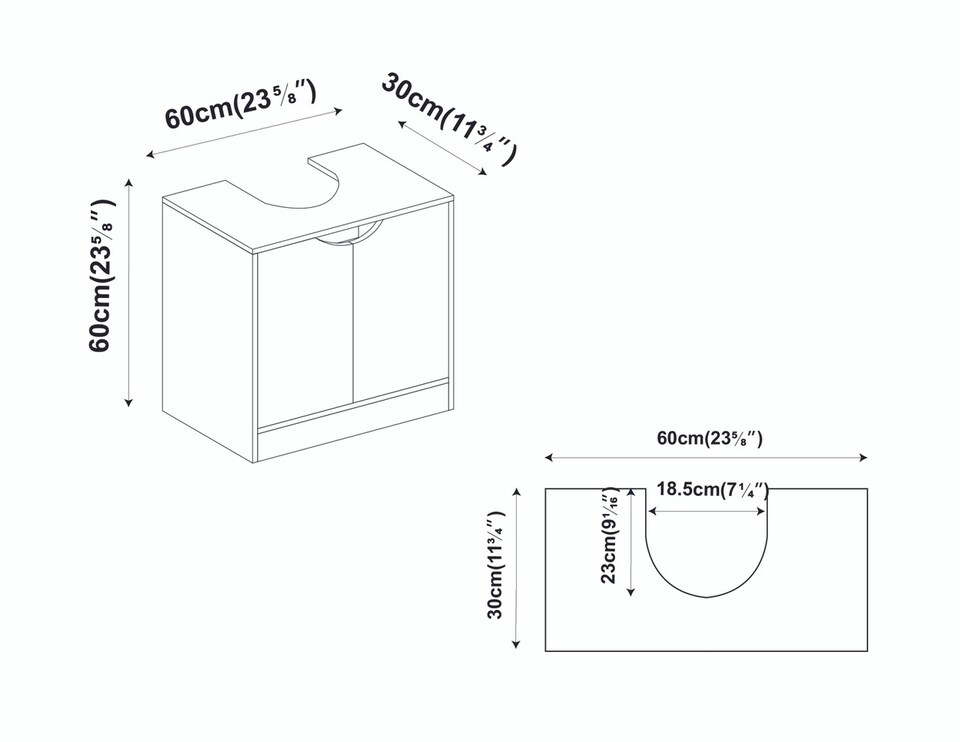 image 1 of Bathroom Sink Cabinet with Full Pedestal | White | 14 x 32 x 64 | 1