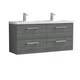 image 1 of Level 1200mm Wall Hung 4Drawer 2 Polymarble Basin Anthracite Woodgrain