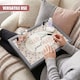 image 2 of GEEZY Good Food Good Mood Design Wooden Lap Serving Tray with Bean Bag Cushion 44x34cm
