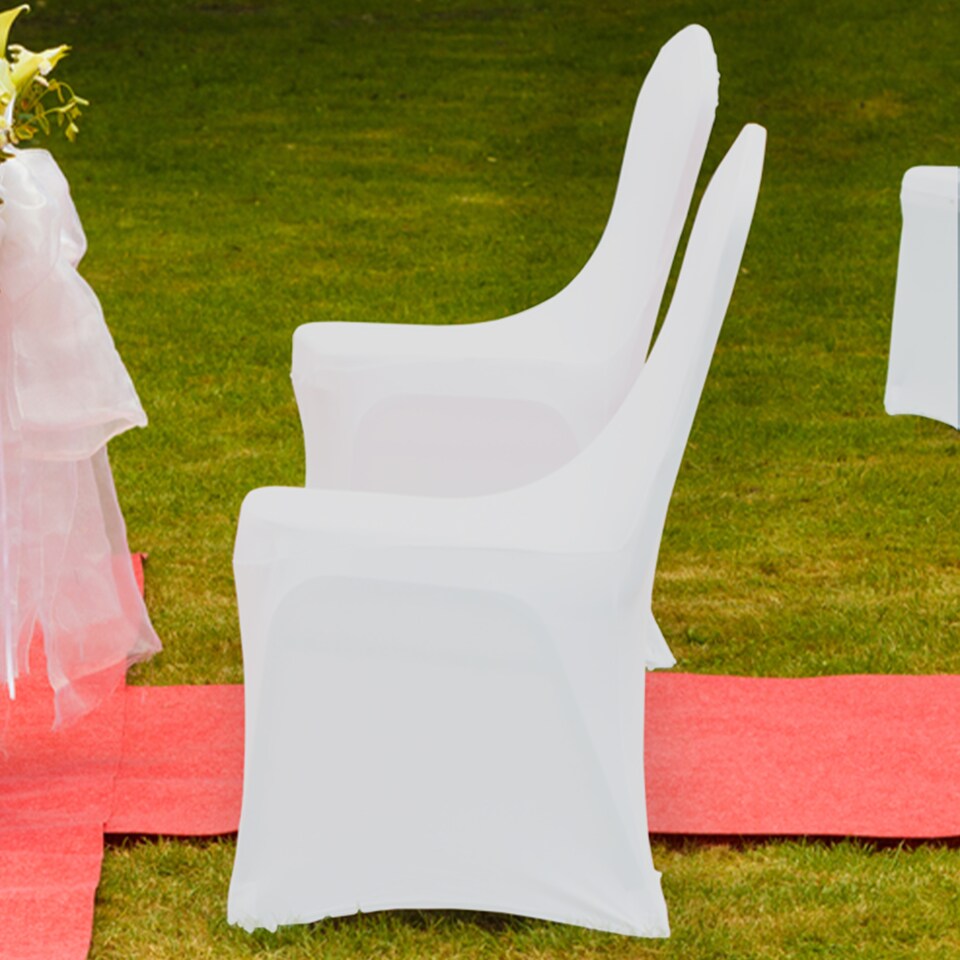 image 1 of 220GSM White Spandex Chair Cover Stretch Fabric, Premium Quality Slipcovers