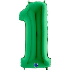 Green Number 1 Helium Foil Giant Balloon 102cm / 40 in