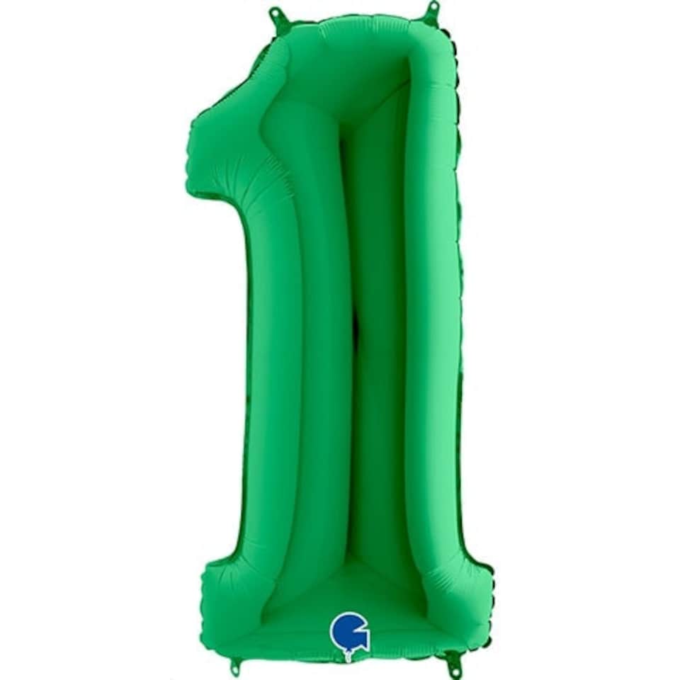 Green Number 1 Helium Foil Giant Balloon 102cm / 40 in
